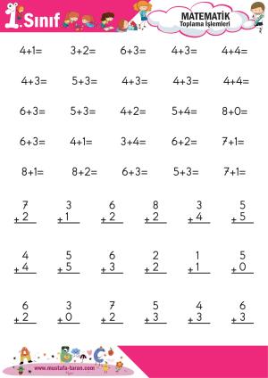 1. Sınıf Matematik Dersi Toplama İşlemleri