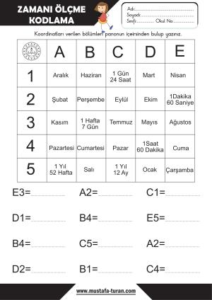 Zamanı Ölçme Etkinlikleri