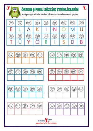 Ö-R-I-D-S-B Harfleri Şifreli Sözcük Etkinlikleri -42