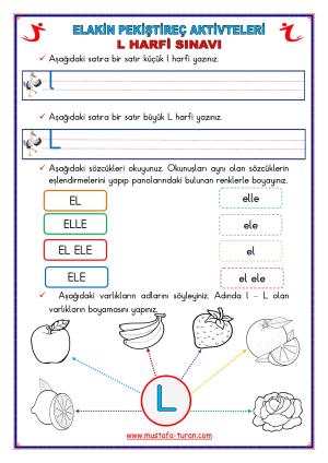 1. Grup ELAKİN Harfleri Eğlenceli Dikkat Aktivitleri ve Uygulama Sınavları