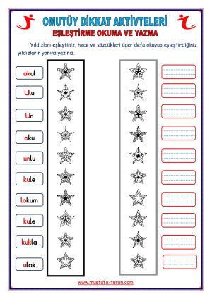 2. Grup OMUTÜY  Harfleri Dikkat Aktivitleri ve Pekiştireç Uygulama Sınavları