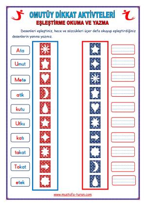 2. Grup OMUTÜY  Harfleri Dikkat Aktivitleri ve Pekiştireç Uygulama Sınavları