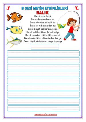 B-b Sound First Reading and Writing Activities