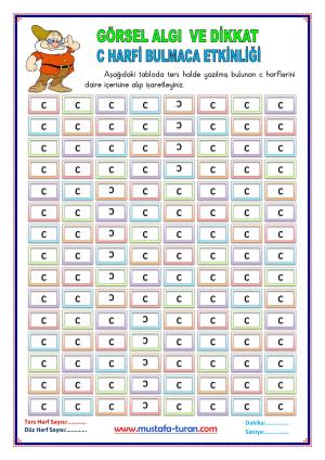 C-c Sesi İlk Okuma Yazma Etkinlikleri