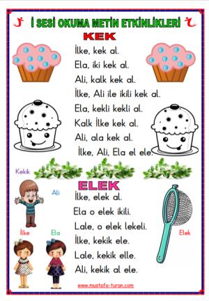 İ -i Sound First Reading and Writing Activities