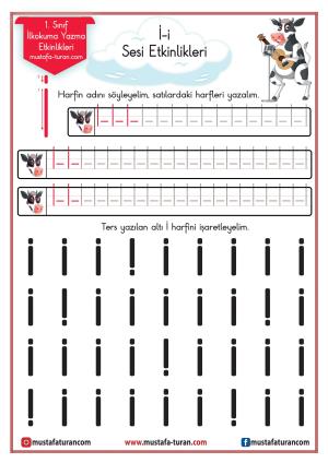 İ -i Sound First Reading and Writing Activities