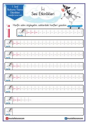 İ -i Sound First Reading and Writing Activities