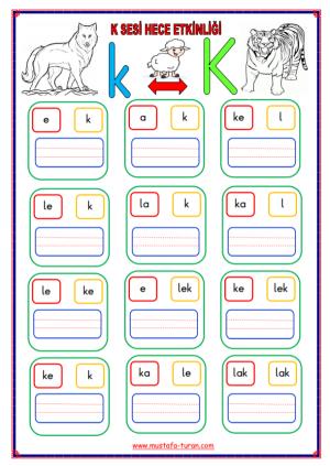 K - k Sound First Reading and Writing Activities