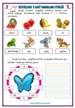 K - k Sound First Reading and Writing Activities