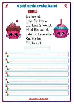 K - k Sound First Reading and Writing Activities