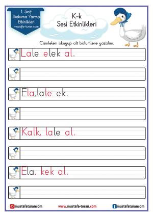 K - k Sound First Reading and Writing Activities