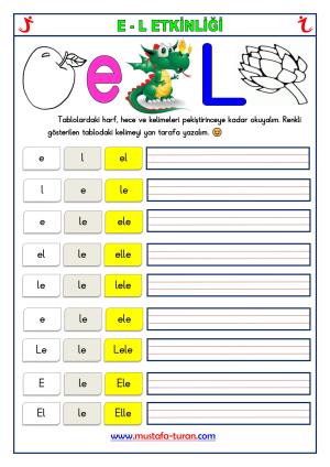 L-l Sound First Actividades de lectura y escritura