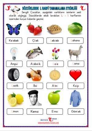 L-l Sound First Reading and Writing Activities