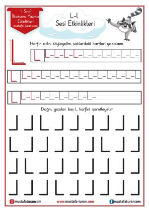 L-l Sound First Reading and Writing Activities