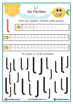 L-l Sound First Reading and Writing Activities