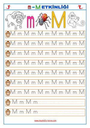 M - m Sesi İlk Okuma Yazma Etkinlikleri 