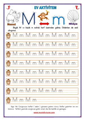 M - m Sesi İlk Okuma Yazma Etkinlikleri 