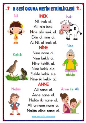 N - n Sound First Reading and Writing Activities