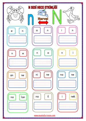 N - n Sound First Actividades de lectura y escritura