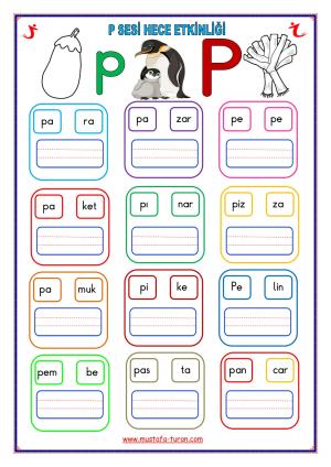 P-p Sound First Reading and Writing Activities