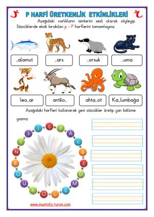 P-p Sound First Reading and Writing Activities