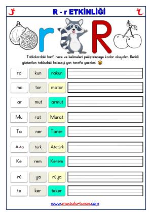 R - r Sound First Reading and Writing Activities