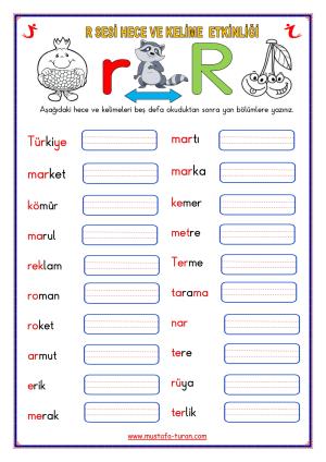 R - r Sound First Reading and Writing Activities