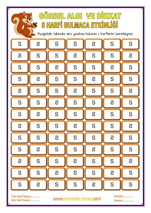 S-s Sesi İlk Okuma Yazma Etkinlikleri