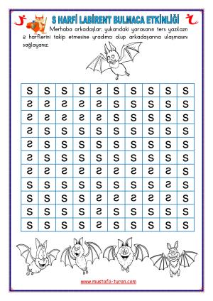 S-s Sesi İlk Okuma Yazma Etkinlikleri