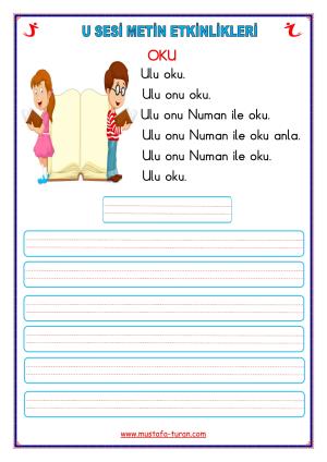 U - u Sound First Reading and Writing Activities