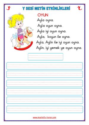 Y-y Sound First Reading and Writing Activities