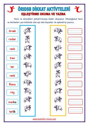 Group 3 ÖRIDSB Letters Attention Activities and Reinforcement Practice Exams