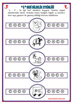 E - e Sesi İlk Okuma Yazma Etkinlikleri
