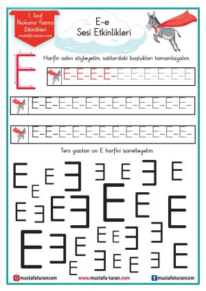 E - e Voice First Reading and Writing Activities