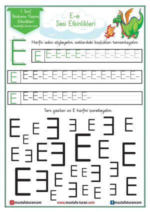 E - e Voice First Reading and Writing Activities