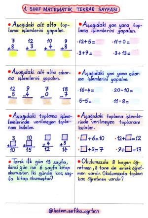 Matematik Tekrar Etkinlikleri-3