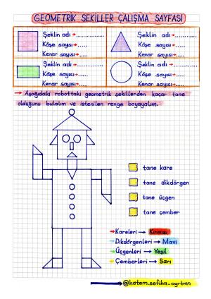 1. Sınıf Geometrik Şekiller Etkinliği