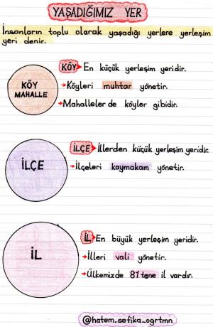 1. Sınıf Hayat Bilgisi Yaşadığımız  Yer