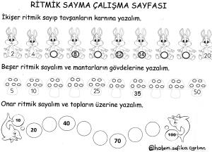 1.Sınıf Ritmik Sayma Çalışma Etkinliği