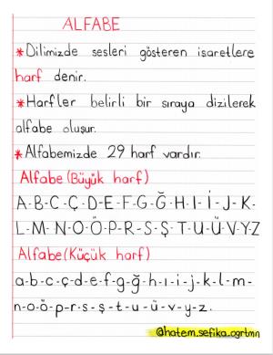 Alfabe Defter Etkinliği