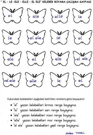 E-L Sesleri Okuma Boyama Etkinliği