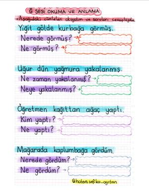 Ğ-F-V-J Sesleri Okuma Anlama Etkinlikleri