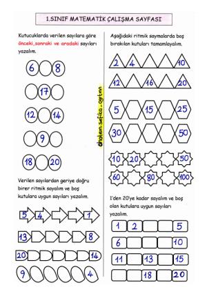 1. Sınıf Ritmik Sayma Etkinliği