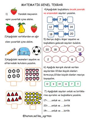 Matematik Genel Tekrar Etkinliği