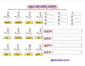 Toplama ve Okuma Yazma Etkinliği