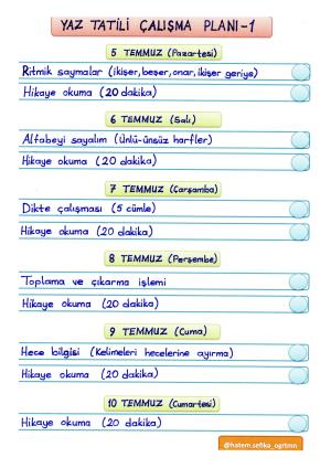 Yaz Tatili Esnek Çalışma Programı