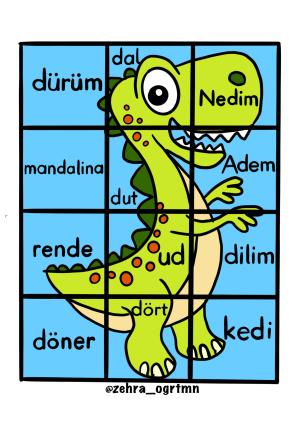 D Sesi Dinozor Yapboz Etkinliği