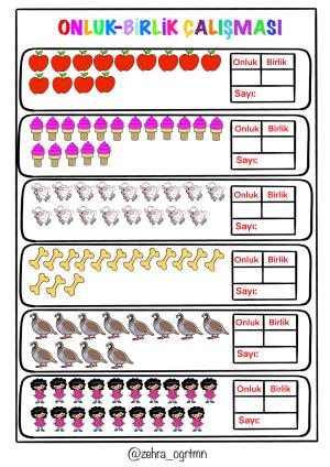 Onluk Birlik Yaz Sil Çalışma Sayfaları 