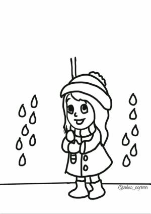 Yağmur ve Şemsiye Boyama Etkinliği