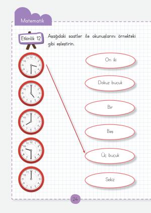 1. Sınıf Matematik Dersi Etkinlik Fasikülleri